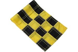 AOWINHIT Rutiga Golfflaggor för Trädgårdsträning, Slitstarka Nylongolf-puttinggreen Flaggstickor för Utomhusträning, Lätt och UV-beständig, 22x15,5 Cm/8,7x6,1 Tum (Svart