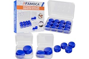 FAMOCA PERFORMANCE FAMOCA 16 Tapones Oidos Ruido Dormir + 2 Cajas Individuales – Tapones Oidos Cancelacion De Ruido, Estudiar, Nadar – 27dB – Tapones Para Dormir