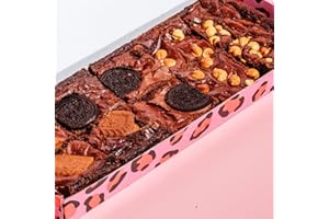 Cake or Death Mixed Brownie Box with 10 Brownies | Biscoff, Notella Hazelnut, & Oreo | Letterbox Friendly Gooey Chocolate Brownies | Decadent & Delicious Brownie Gift Box |