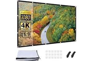 OWill Leinwand Beamer 120 Zoll,16:9 HD Faltbarer Beamer Leinwand, Anti-Falten Doppelseitige Projector Screen,Tragbarer Projektor Leinwand für Zuhause,Schule,Treffen