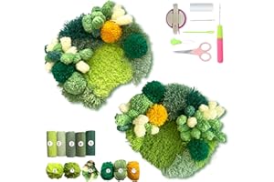 msamiagfn Knüpfhaken-Set mit 3D-Moos-Design, 2 Stück