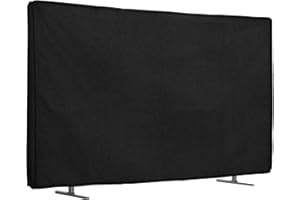 kwmobile Leinen Hülle kompatibel mit 32" TV - Staubschutz Abdeckhaube Schutzhülle für Fernseher - TV Bildschirm Staubhaube Haube in Schwarz