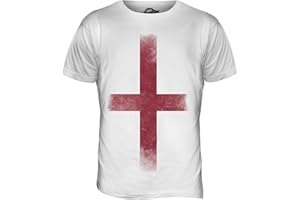 Candymix - England St George Faded Flag - Mens T Shirt Top T-Shirt