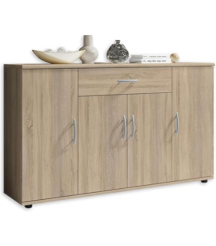 VidaXL Highboard Sonoma Eiche - Sideboard Mit Wandmontage 80x70cm