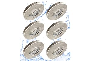 Trango Lot de 6 Lampe de salle de bain IP65 incl.6x dimmable ultra plat Module LED 6000K lumière du jour blanc 6729IP65-066M6KSD Spots encastrés Dehors, en aluminium brossé, plafonnier