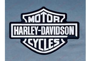 ADESIVI COMPULSIVI Pegatina con logotipo de Harley Davidson, clásica, resinada, efecto 3D, para depósito o casco, color negro cromado