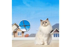 Aystkniet Cat Net for Balcony, 12 x 3 m Cat Net, Wire Reinforced with Mounting Rope, Nails, Cable Ties, Bite and Tear-Resistant Balcony Net, UV-Resistant Cat Protection Net for Windows, Patio, Door
