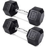 unycos - Hexagonal Dumbbell with Chrome Grip - Rubber Coated - Home Fitness &amp; Gym, Short Weight for Functional Training | Cro