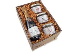 ‎BULL & BEAR Bull & Bear Geschenkbox Mini Palette 'Hors-d'oeuvres' mit 0,2l Sekt Brut d'Argent und 3 Terrinen Reh, Wildschwein und Wachtel, Geschenkset Frankreich