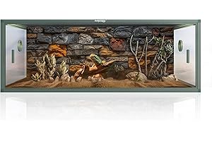 PHAILOZOO Phailazoo 85 Gallon Reptile Tank, Snake Vivarium with Front Opening Sliding Door For Easy to Maintain Bearded Dragon Vivarium 48''x24''x18''