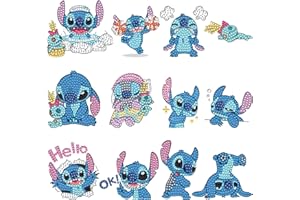 BENZISUN UdacA 12 Stück 5d DIY Cartoon Diamant Aufkleber Kit, Diamond Painting Kinder, DIY Diamant Painting Kit für Kinder und Erwachsene Anfänger, Geburtstags Geschenk für Jungen Mädchen