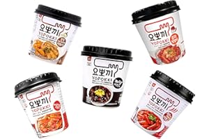 ‎OG ASIA Yopokki 5er Pack Mix Reiskuchen im Becher - Korean Instant Rice Cake Cups - Top 5 koreanische Reiskuchen - Scharf & Süß & Bohnen & Knoblauch & Kimchi - OG ASIA - 635 g