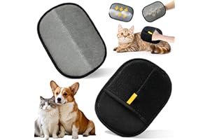 MegiaExist Fellmagnet Handschuhe Doppelseitig für Hunde & Katzen – Atmungsaktive Haustierhaarentferner mit Anti-Statik-Funktion, Wiederverwendbar zur Fellpflege im Alltag（2 pcs）