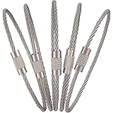 Uniclife 15cm Wire Keychain Cable Large Stainless Steel Key Ring Loop Holder for Outdoor Hiking Heavy Duty Connectable Luggag