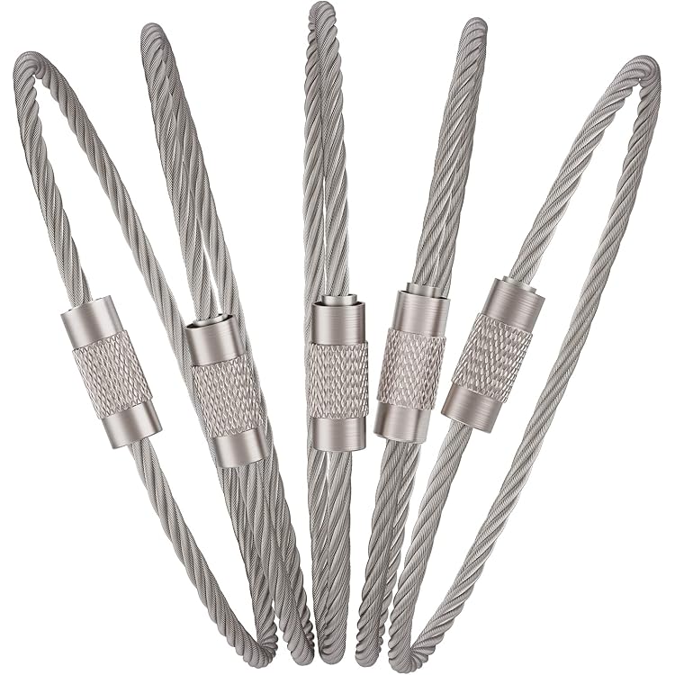 MECCANIXITY 20 Cavetti Portachiavi In Acciaio Inox Con Rivestimento PVC, Rosa, 25 Cm – Per Etichette, Bagagli, Chiavi - 3
