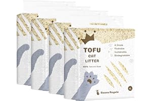 BEANS ROYALE Lot de 4 litières à Tofu pour Chat - Lavande - sans poussière - Contrôle des odeurs - Faible traçage - Légère (Milky 4 Pack 3mm)