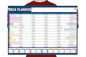 HAZZI 2026 Wall Planner A1 FullYear Wall Calendar A1 Academic Large Yearly Calendar Runs From January 2026 to December 2026 Perfect for School Office or Home Organization 59.4 x 84.1 CM