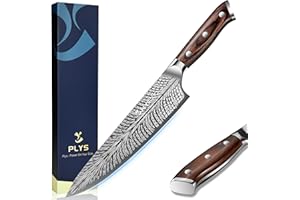 PLYS Coltelli da Cucina da Chef Verdure 20.5cm: Ultra Affilato Coltello Da Cucina Professionali Acciaio Inossidabile