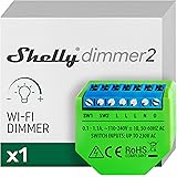 Shelly Dimmer 2, Intelligenter Wlan Dimmer, Kein Neutralleiter nötig, Hausautomatisierung, Kompatibel mit Alexa & Google Home
