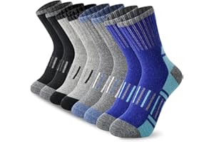 BISOUSOX Chaussettes Laine Enfant 4 Paires Chaussette Chaude Enfant 4-7/8-12 Ans Chaussette Hiver Épaisses Enfant Thermique Enfant Garçon doux Chaussettes de Ski Enfant Cadeau pour Les Enfants