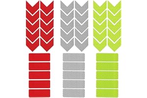 Piriuuo 60 Stück Reflektoren Aufkleber, Reflektor Aufkleber Sicherheit Warnband Reflektorband Selbstklebend Sicherheitsaufkleber für Fahrrad Helme Kinderwagen Motorrad Scooter Auto, 3 Farben