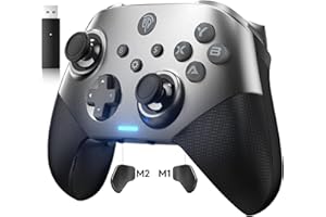 EasySMX X10 PC Controller mit Hall Triggers und Joysticks, Bluetooth Wireless Controller mit mechanischen Tasten, kein Drift&Dead Zones, Kompatibel mit PC/Switch/Steam-Grau