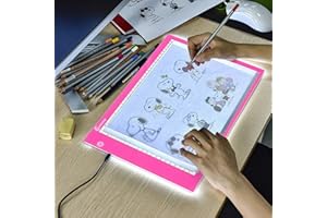 XIAOSTAR Table lumineuse de traçage avec 3 luminosités réglables pour l’art, l’animation, le dessin, les croquis, la visualisation des radios (A4) - Rouge