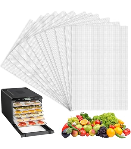 8 Stück Dörrfolien Aus Silikon - Wiederverwendbare Antihaft-Matten Für Dörrautomat