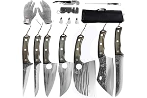 FULLHI 13 cuchillos de chef de carnicero juegos de cuchillos de mesa de acero al carbono sopa entera cuchillos de verduras barbacoa doméstica con paquetes de cuchillos para acampar