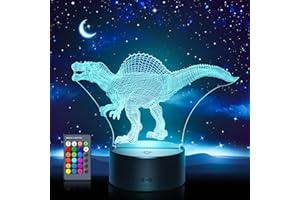 Tesoyzii Dinosaurier 3D Nachtlicht für Kinder, 16 Farben Fernbedienung Nachtlicht Dinosaurier Geschenke für Jungen und Mädchen