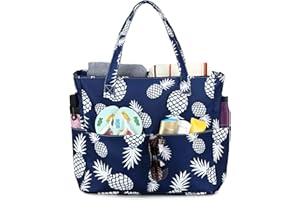 LEDAOU Bolsa de playa grande con cremallera para mujer, impermeable, bolsa de transporte, bolsa de transporte a prueba de arena con cremallera, piscina, fitness, bolsa de viaje familiar