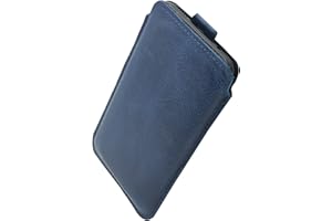 MOELECTRONIX ECHT Leder Hülle passend für Samsung Galaxy A55 A35 A15 A05 A54 A34 A14 A53 A73 A33 A23 A13 A04s A52 A32 A22 S23+ S22+ S20 FE S21 S22 S23 S24 Ultra 5G Schutz Tasche Slim Lederhülle Lasche XL BLAU