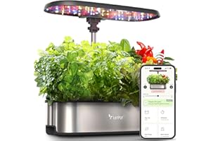 LETPOT LPH-SE WiFi Hydroponisches Anzuchtsystem, 12 Hülsen Smart Herb Garden Kit für Innenräume, Indoor Garten mit 24W LED Wachstumslicht, 5,5L Wassertank, Pumpsystem, automatischer Timer