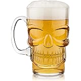Tocco finale FTA1862 Gothic Skull Beer Lager Glass in vetro, Halloween Barware