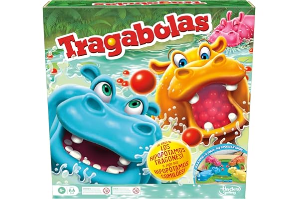 Hasbro Gaming Juego de Mesa Tragabolas Comilón de 2 a 4 Jugadores - Versión Español-Portuguesa Juguete Infantil para Jugar con Familia y Amigos, Niños y Niñas de 4 Años o Más