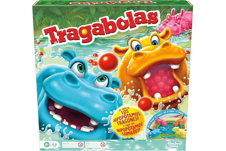 Hasbro Gaming Juego de Mesa Tragabolas Comilón de 2 a 4 Jugadores - Versión Español-Portuguesa Juguete Infantil para Jugar co