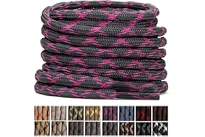 Stepace Round Boot Laces (2 Pairs) 4.5 mm Heavy Duty Thick Replacement Shoelaces for Work,Walking,Hiking,Hunting