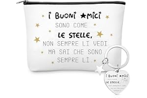 Jadive Regalo per Amica Speciale Pochette per Amica Portachiavi per Amica Regalo Amica Compleanno Natale Borsa Cosmetica per Amica Regalo per Migliore Amica Amicizia Ragazza Donna Sorella Laurea