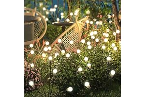 Kizozo Lampe et Solaire Jardin 4PCS 40LED, Étanche IP65, Lumière Exterieure, Décoratif de Balcon, Blanc Chaud