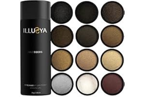 ILLUSYA - Fibre per Capelli, Hair Fibers, Polvere per Capelli fatto di cotone, Soluzione Professionale per la Perdita di Capelli per Donne e Uomini Prodotti Migliori 25g (marrone medio)