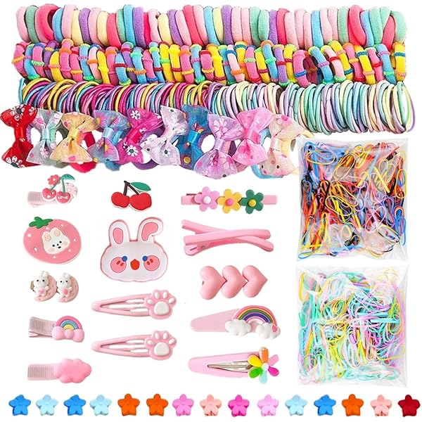 Funtopia - 360 Elastici Per Capelli Bambina Colorati Senza Cuciture - 2cm Diametro - Foto 2