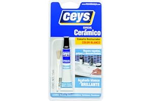 Ceys - Adhesivo restaurador cerámico - Esmalte restaurador - Lavavos, bañeras, electrodomésticos, porcelanas - Color blanco, brillante