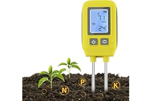 Uzoli Medidor de Suelo - Dispositivo de Prueba de Suelo preciso y Reutilizable para Temperatura, nitrógeno, fósforo, potasio - SGS09