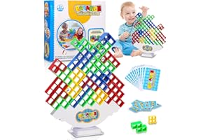 Zhufas 48 Pezzi Tetra Tower Balance Tetris Tower Game Gioco Equilibrio Impilabili Montessori Gioco Bimba 4 Anni Regali di Compleanno per Bambini e Bambine