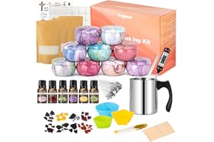 Yvgoov Kerzen selber Machen Set Kerzen Gießen Set Kerzenherstellung Set Candle Making Kit Sojawachs, Duftöle diy set bastelset erwachsene als Frauen Geschenk (Marmormuster)