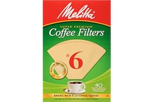 Melitta Cone Coffee Filters, Natural Brown, No. 6, 40-Count Filters (Pack of 12)