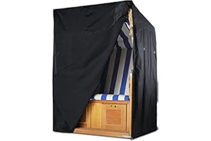 Springreen Strandkorb Abdeckung, Sonnenbeständige Hülle aus Hochwertigem Material, Reißfeste Abdeckhaube Wasserabweisend, Universal-Strandkorbabdeckungen, Wind- & Wasserdicht, UV-Beständig (Anthrazit)