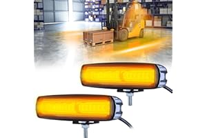 Dinfu 2 Pack15 LED Luci di sicurezza del carrello elevatore arancione 30W DC 12-80V Luci di avvertimento del magazzino Luci di sicurezza del camion Luci di avvertimento di zona…