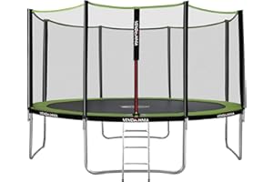 VENDOMNIA Trampolín – con red de seguridad, escalera, cubierta de borde, diámetro 180, 244, 305, 366, 427 cm, color a elegir – Cama elástica de jardín para exterior e interior con accesorios, trampolín de