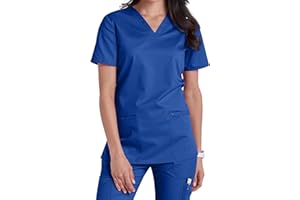 CARE SMART UNIFORM V-Neck Top with Badge Loop